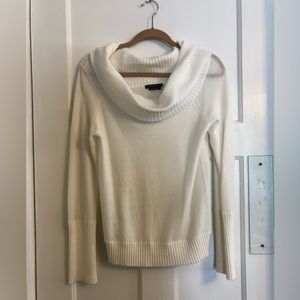 BCBG MAXAZRIA Cowl Off Shoulder Lightweight All Season Sweater Sz L